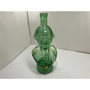 Barsottini Vino Rosso George Washington 12" Green Historical Bottle Decanter